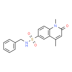 ChemSpider 2D Image | N-Benzyl-1,4-dimethyl-2-oxo-1,2-dihydro-6-quinolinesulfonamide | C18H18N2O3S