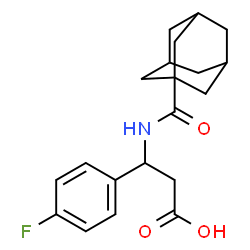 ChemSpider 2D Image | 3-[(Adamantan-1-ylcarbonyl)amino]-3-(4-fluorophenyl)propanoic acid | C20H24FNO3