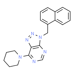 ChemSpider 2D Image | 3-(1-Naphthylmethyl)-7-(1-piperidinyl)-3H-[1,2,3]triazolo[4,5-d]pyrimidine | C20H20N6