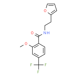 ChemSpider 2D Image | N-[2-(2-Furyl)ethyl]-2-methoxy-4-(trifluoromethyl)benzamide | C15H14F3NO3