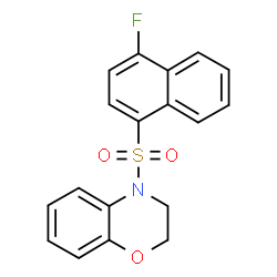 ChemSpider 2D Image | 4-[(4-Fluoro-1-naphthyl)sulfonyl]-3,4-dihydro-2H-1,4-benzoxazine | C18H14FNO3S