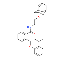 ChemSpider 2D Image | N-[2-(Adamantan-1-yloxy)ethyl]-2-[(2-isopropyl-5-methylphenoxy)methyl]benzamide | C30H39NO3