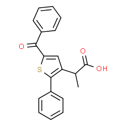 ChemSpider 2D Image | 2-(5-Benzoyl-2-phenyl-3-thienyl)propanoic acid | C20H16O3S