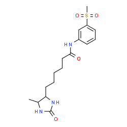 ChemSpider 2D Image | 6-(5-Methyl-2-oxo-4-imidazolidinyl)-N-[3-(methylsulfonyl)phenyl]hexanamide | C17H25N3O4S