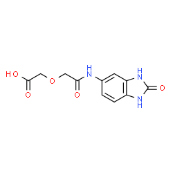 ChemSpider 2D Image | {2-Oxo-2-[(2-oxo-2,3-dihydro-1H-benzimidazol-5-yl)amino]ethoxy}acetic acid | C11H11N3O5