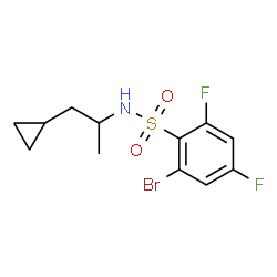 ChemSpider 2D Image | 2-Bromo-N-(1-cyclopropyl-2-propanyl)-4,6-difluorobenzenesulfonamide | C12H14BrF2NO2S