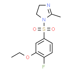 ChemSpider 2D Image | 1-[(3-Ethoxy-4-fluorophenyl)sulfonyl]-2-methyl-4,5-dihydro-1H-imidazole | C12H15FN2O3S