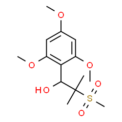 ChemSpider 2D Image | 2-Methyl-2-(methylsulfonyl)-1-(2,4,6-trimethoxyphenyl)-1-propanol | C14H22O6S