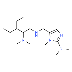 ChemSpider 2D Image | N~1~-{[2-(Dimethylamino)-1-methyl-1H-imidazol-5-yl]methyl}-3-ethyl-N~2~,N~2~-dimethyl-1,2-pentanediamine | C16H33N5