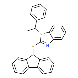 ChemSpider 2D Image | 2-(9H-Fluoren-9-ylsulfanyl)-1-(1-phenylethyl)-1H-benzimidazole | C28H22N2S