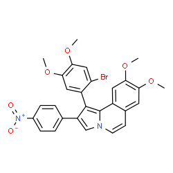 ChemSpider 2D Image | 1-(2-Bromo-4,5-dimethoxyphenyl)-8,9-dimethoxy-2-(4-nitrophenyl)pyrrolo[2,1-a]isoquinoline | C28H23BrN2O6
