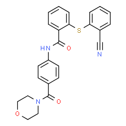 ChemSpider 2D Image | 2-[(2-Cyanophenyl)sulfanyl]-N-[4-(4-morpholinylcarbonyl)phenyl]benzamide | C25H21N3O3S