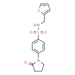 ChemSpider 2D Image | 4-(2-Oxo-1-pyrrolidinyl)-N-(2-thienylmethyl)benzenesulfonamide | C15H16N2O3S2