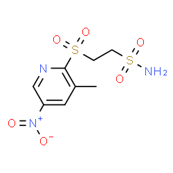 ChemSpider 2D Image | 2-[(3-Methyl-5-nitro-2-pyridinyl)sulfonyl]ethanesulfonamide | C8H11N3O6S2