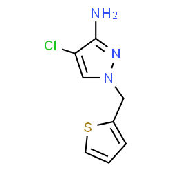 ChemSpider 2D Image | 4-Chloro-1-(2-thienylmethyl)-1H-pyrazol-3-amine | C8H8ClN3S