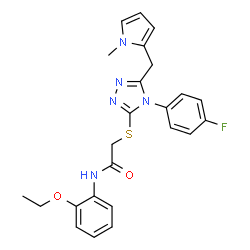 ChemSpider 2D Image | N-(2-Ethoxyphenyl)-2-({4-(4-fluorophenyl)-5-[(1-methyl-1H-pyrrol-2-yl)methyl]-4H-1,2,4-triazol-3-yl}sulfanyl)acetamide | C24H24FN5O2S