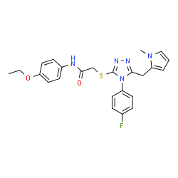 ChemSpider 2D Image | N-(4-Ethoxyphenyl)-2-({4-(4-fluorophenyl)-5-[(1-methyl-1H-pyrrol-2-yl)methyl]-4H-1,2,4-triazol-3-yl}sulfanyl)acetamide | C24H24FN5O2S