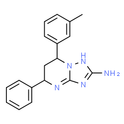 ChemSpider 2D Image | 7-(3-Methylphenyl)-5-phenyl-1,5,6,7-tetrahydro[1,2,4]triazolo[1,5-a]pyrimidin-2-amine | C18H19N5