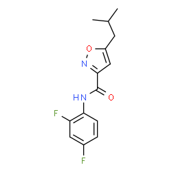 ChemSpider 2D Image | N-(2,4-Difluorophenyl)-5-isobutyl-1,2-oxazole-3-carboxamide | C14H14F2N2O2