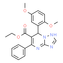 ChemSpider 2D Image | Ethyl 7-(2,5-dimethoxyphenyl)-5-phenyl-1,7-dihydro[1,2,4]triazolo[1,5-a]pyrimidine-6-carboxylate | C22H22N4O4