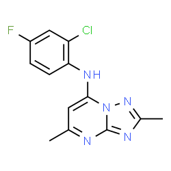 ChemSpider 2D Image | N-(2-Chloro-4-fluorophenyl)-2,5-dimethyl[1,2,4]triazolo[1,5-a]pyrimidin-7-amine | C13H11ClFN5