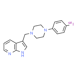 ChemSpider 2D Image | 3-({4-[4-(~125~I)Iodophenyl]-1-piperazinyl}methyl)-1H-pyrrolo[2,3-b]pyridine | C18H19IN4