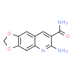 ChemSpider 2D Image | 6-Amino[1,3]dioxolo[4,5-g]quinoline-7-carboxamide | C11H9N3O3