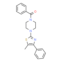 ChemSpider 2D Image | [4-(5-Methyl-4-phenyl-1,3-thiazol-2-yl)-1-piperazinyl](phenyl)methanone | C21H21N3OS