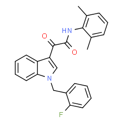 ChemSpider 2D Image | N-(2,6-Dimethylphenyl)-2-[1-(2-fluorobenzyl)-1H-indol-3-yl]-2-oxoacetamide | C25H21FN2O2