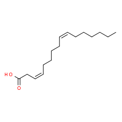 ChemSpider 2D Image | (3Z,9Z)-3,9-Hexadecadienoic acid | C16H28O2