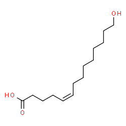 ChemSpider 2D Image | (5Z)-14-Hydroxy-5-tetradecenoic acid | C14H26O3
