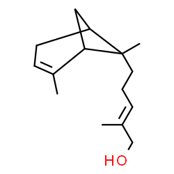 ChemSpider 2D Image | (2E)-5-(2,6-Dimethylbicyclo[3.1.1]hept-2-en-6-yl)-2-methyl-2-penten-1-ol | C15H24O