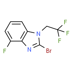 ChemSpider 2D Image | 2-Bromo-4-fluoro-1-(2,2,2-trifluoroethyl)-1H-benzimidazole | C9H5BrF4N2