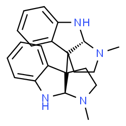 ChemSpider 2D Image | (8aR,8a'R)-1,1'-Dimethyl-2,2',3,3',8,8',8a,8a'-octahydro-1H,1'H-3a,3a'-bipyrrolo[2,3-b]indole | C22H26N4
