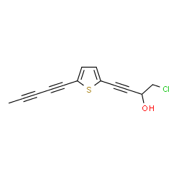 ChemSpider 2D Image | 1-Chloro-4-[5-(1,3-pentadiyn-1-yl)-2-thienyl]-3-butyn-2-ol | C13H9ClOS