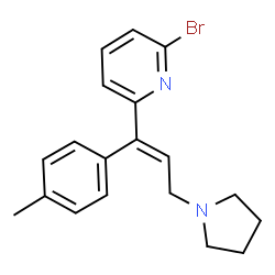 ChemSpider 2D Image | 2-Bromo-6-[(1E)-1-(4-methylphenyl)-3-(1-pyrrolidinyl)-1-propen-1-yl]pyridine | C19H21BrN2