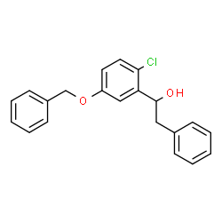 ChemSpider 2D Image | 1-[5-(Benzyloxy)-2-chlorophenyl]-2-phenylethanol | C21H19ClO2