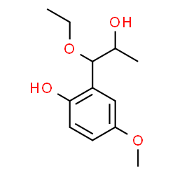 ChemSpider 2D Image | 2-(1-Ethoxy-2-hydroxypropyl)-4-methoxyphenol | C12H18O4