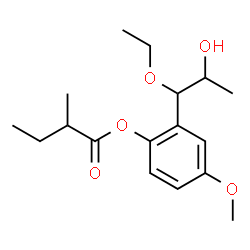 ChemSpider 2D Image | 2-(1-Ethoxy-2-hydroxypropyl)-4-methoxyphenyl 2-methylbutanoate | C17H26O5