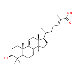 ChemSpider 2D Image | (3beta,5xi,24E)-3-Hydroxylanosta-7,9(11),24-trien-26-oic acid | C30H46O3