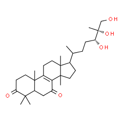 ChemSpider 2D Image | (24R,25R)-24,25,26-Trihydroxylanost-8-ene-3,7-dione | C30H48O5