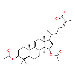 ChemSpider 2D Image | (3beta,15alpha,24Z)-3,15-Diacetoxylanosta-7,9(11),24-trien-26-oic acid | C34H50O6