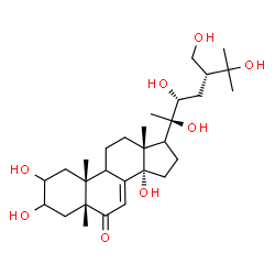 ChemSpider 2D Image | (5beta,9xi,17xi,22R,24S)-2,3,14,20,22,25,28-Heptahydroxy-5-methylergost-7-en-6-one | C29H48O8