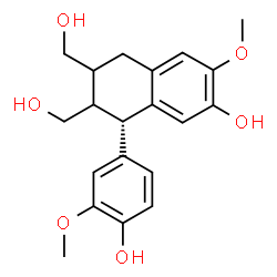 ChemSpider 2D Image | (8S)-8-(4-Hydroxy-3-methoxyphenyl)-6,7-bis(hydroxymethyl)-3-methoxy-5,6,7,8-tetrahydro-2-naphthalenol | C20H24O6