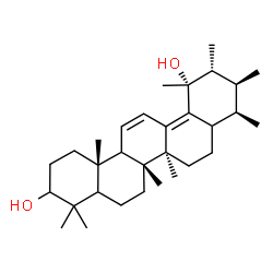 ChemSpider 2D Image | (1R,2R,3S,4R,6aS,6bR,12aS)-1,2,3,4,6a,6b,9,9,12a-Nonamethyl-1,2,3,4,4a,5,6,6a,6b,7,8,8a,9,10,11,12,12a,12b-octadecahydro-1,10-picenediol | C31H50O2