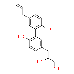ChemSpider 2D Image | 5-Allyl-5'-(2,3-dihydroxypropyl)-2,2'-biphenyldiol | C18H20O4