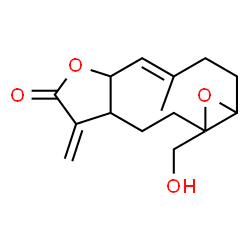 ChemSpider 2D Image | (4E)-10a-(Hydroxymethyl)-4-methyl-8-methylene-1a,3,5a,8,8a,9,10,10a-octahydrooxireno[5,6]cyclodeca[1,2-b]furan-7(2H)-one | C15H20O4