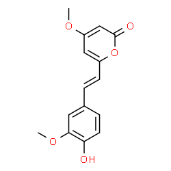 ChemSpider 2D Image | 6-[(E)-2-(4-Hydroxy-3-methoxyphenyl)vinyl]-4-methoxy-2H-pyran-2-one | C15H14O5