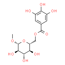ChemSpider 2D Image | Methyl 6-O-(3,4,5-trihydroxybenzoyl)-beta-D-glucopyranoside | C14H18O10