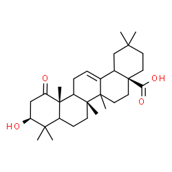 ChemSpider 2D Image | (3beta,5xi,9xi,14xi,18xi)-3-Hydroxy-1-oxoolean-12-en-28-oic acid | C30H46O4
